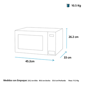 Horno Microondas de 0.7Cuft Gris GE - JES70G