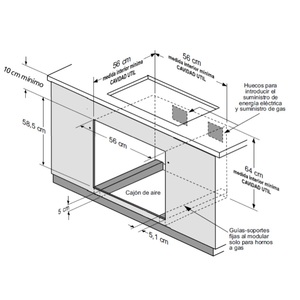 Horno de Empotrar a Gas 60 cm Inoxidable Mabe - HM6013GWAI0