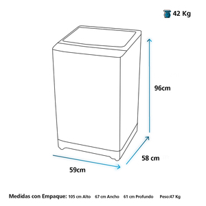 Lavadora Digital Automática de 14 kg Silver Mabe - LMA4120WPAB0