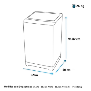 Lavadora Digital Automática de 9 kg Gris Mabe - LMA9020WGAB0