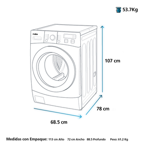 Secadora eléctrica 17 Kg Diamond Gray Mabe - SMW819SDECG1
