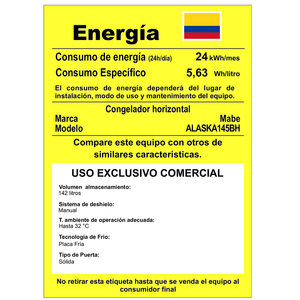 Congelador Horizontal 145 L Brutos Blanco Mabe - ALASKA145BH